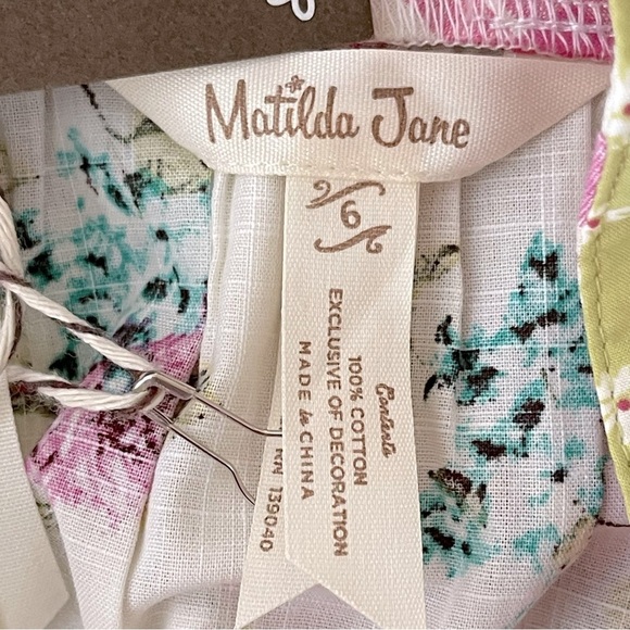 Matilda Jane Enchanted Garden Art School Mixed-Print Peasant Top Size 6 - Picture 10 of 12